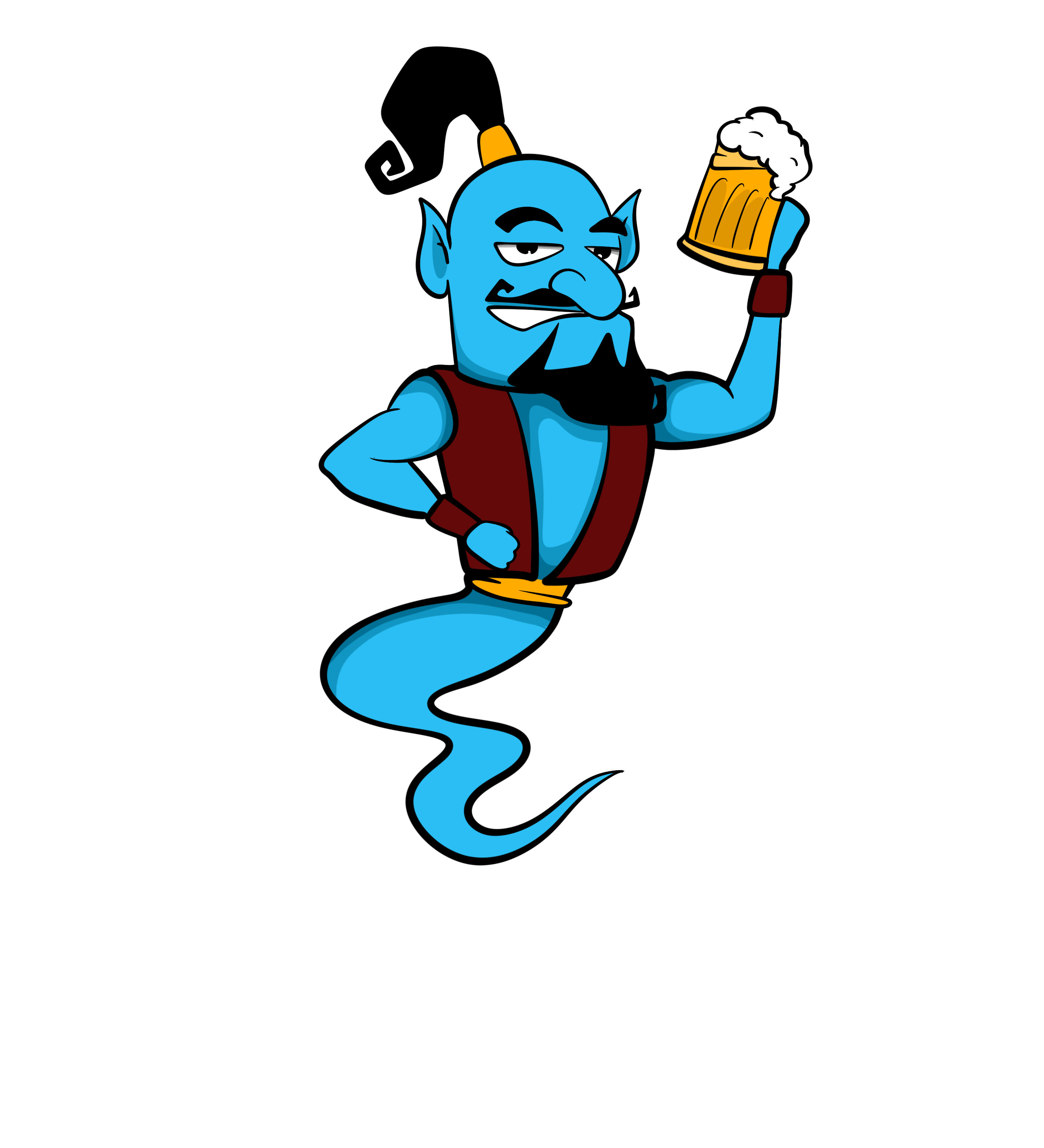 Mascote Gênio Allibaba — personagem isolado